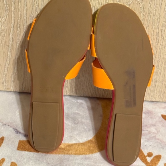 3/$30 Carrano Nayeli Leather Slide Sandal - Multi-Tangerine - Picture 7 of 8